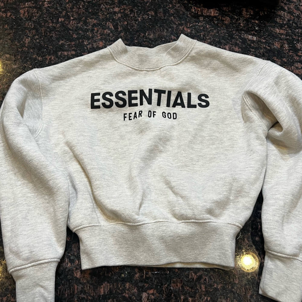 Fear of God Essentials Light Gray Kids Sweater